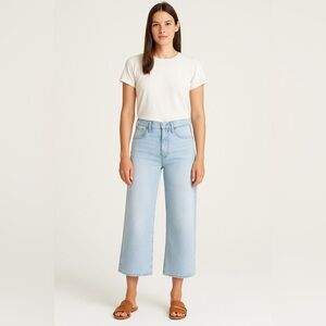 Madewell The Perfect Vintage Wide-Leg Crop Jeans | Size 25 Light Wash